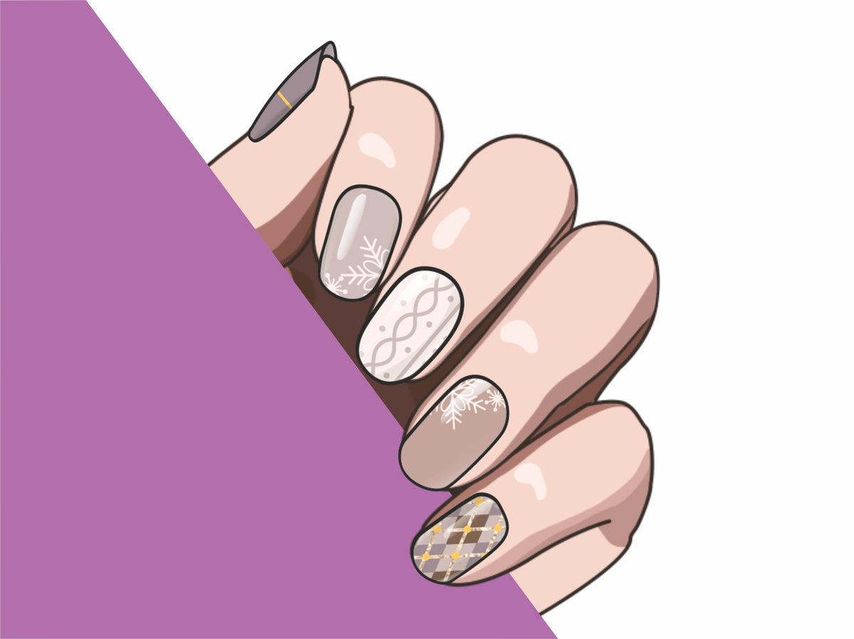 Winter Whisper semi-cured gel nail strips by MANITIME – detail 5