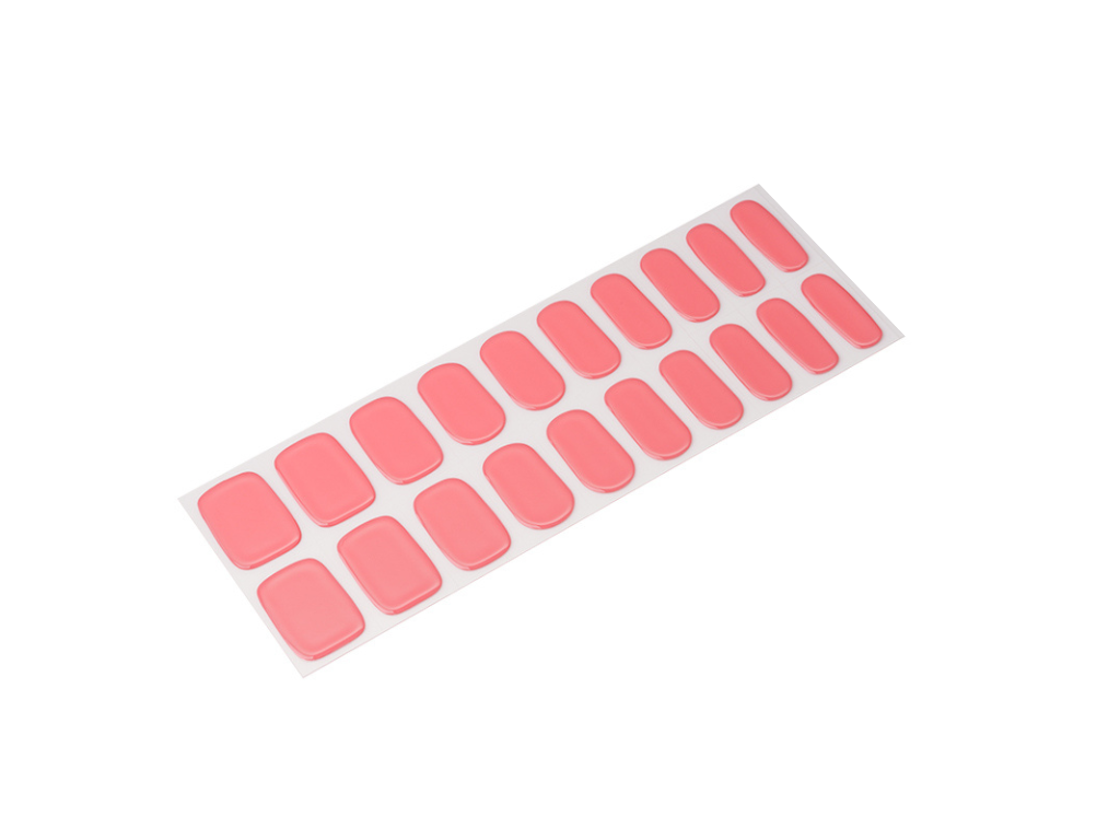 Vibrant Coral semi-cured gel nail strips by MANITIME – detail 5
