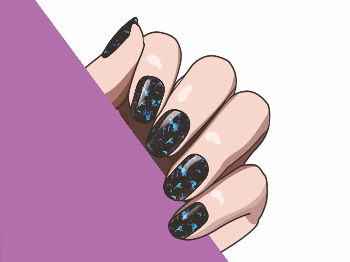 Midnight Sparkle semi-cured gel nail strips by MANITIME – detail 6