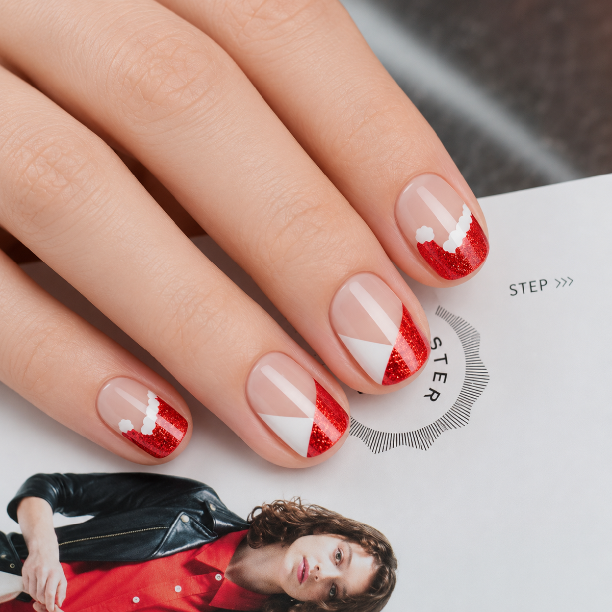 Santa's Charm semi-cured gel nail strips by MANITIME