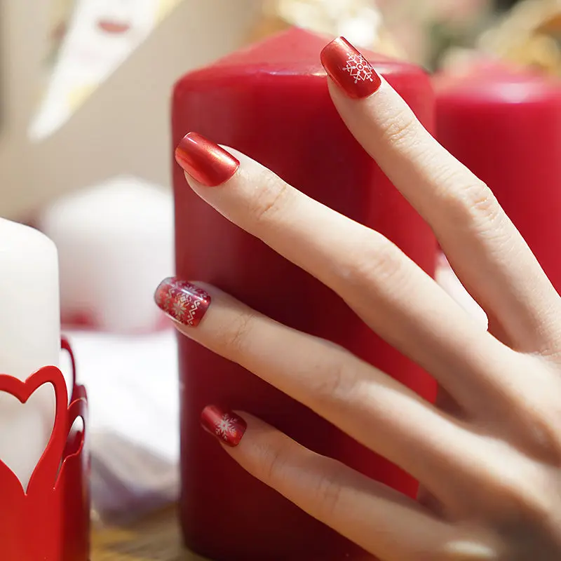 Christmas Vibe semi-cured gel nail strips by MANITIME
