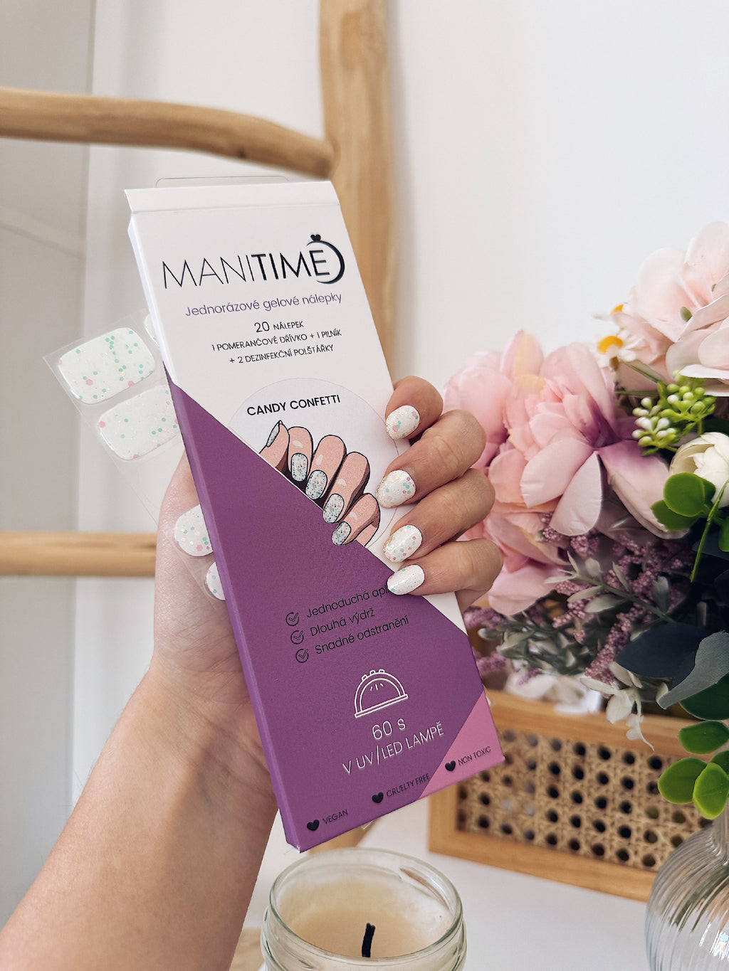 Candy Confetti semi-cured gel nail strips by MANITIME – detail 5