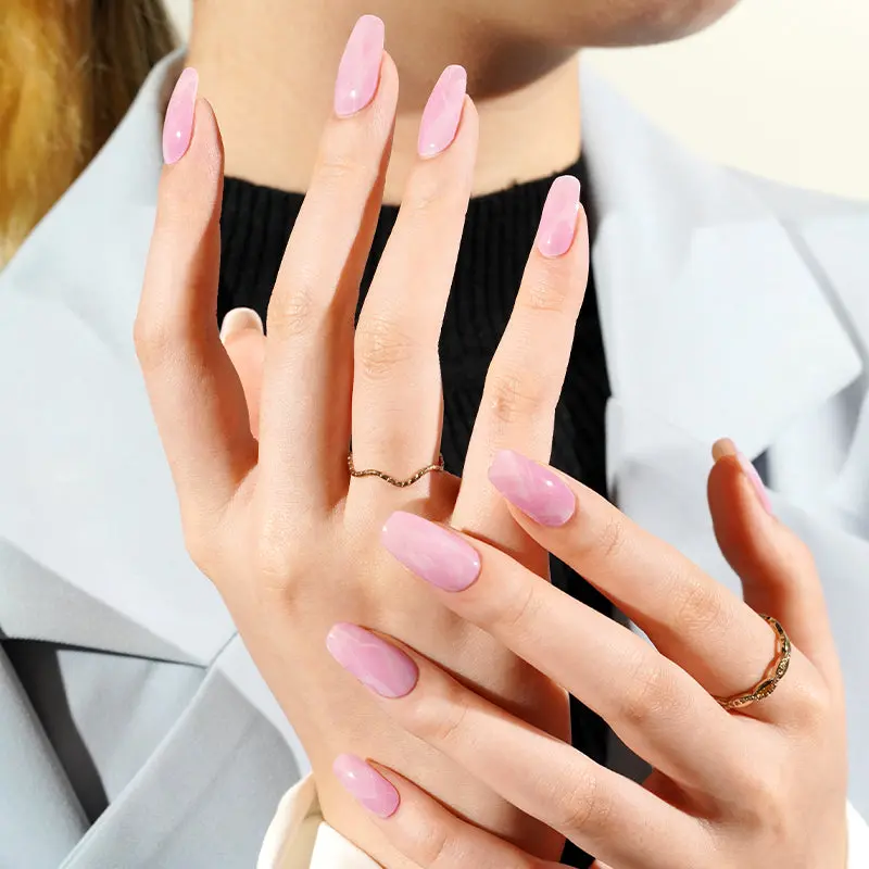 Pink Marble – polotvrzené gelové nálepky MANITIME – detail 2