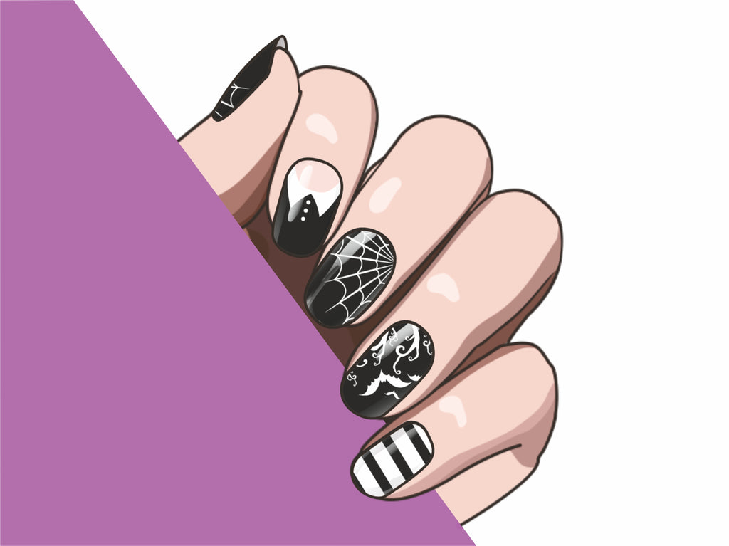 Gothic Wednesday semi-cured gel nail strips by MANITIME – detail 9