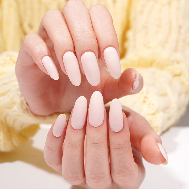 Cream Touch semi-cured gel nail strips by MANITIME