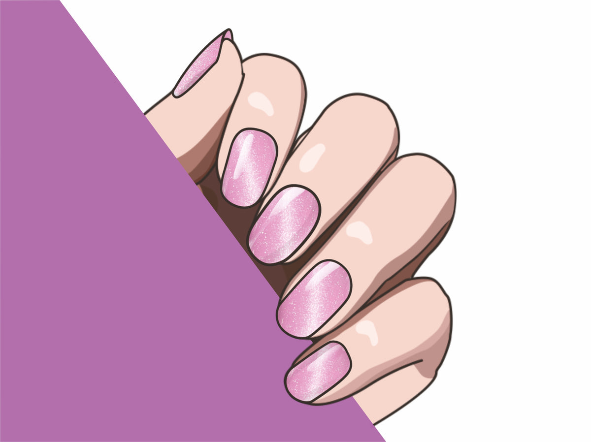 Pink Cateye semi-cured gel nail strips by MANITIME – detail 3