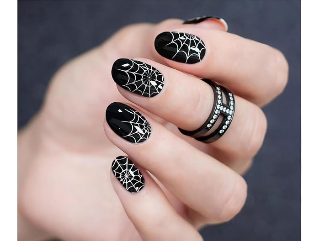 Dark Web semi-cured gel nail strips by MANITIME