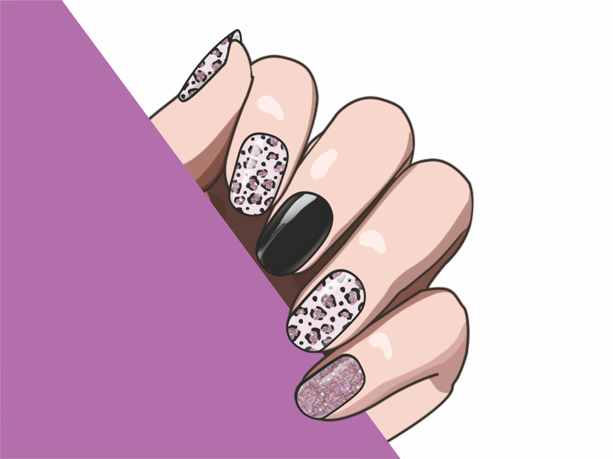 Pink Safari semi-cured gel nail strips by MANITIME – detail 4