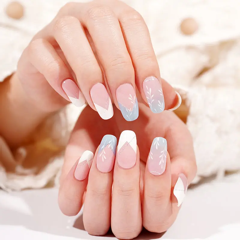 Soft Meadow semi-cured gel nail strips by MANITIME