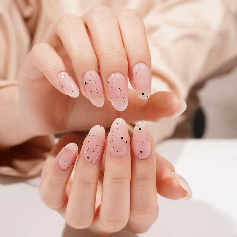 Dotty Nude semi-cured gel nail strips by MANITIME