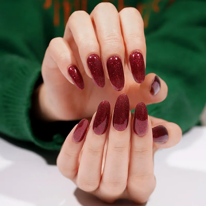 Garnet Glitter – Gel Nail Strips