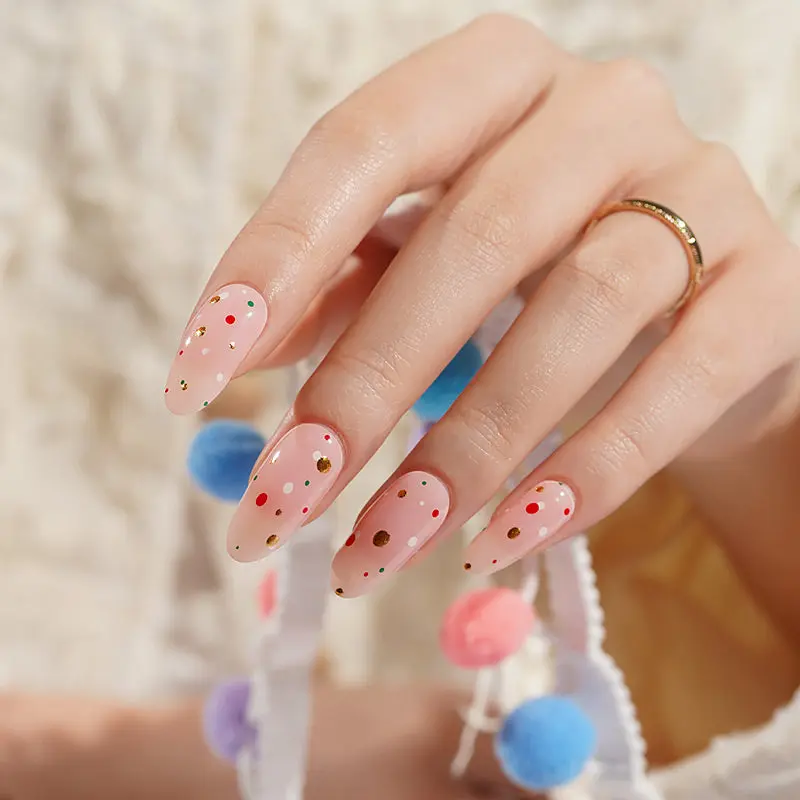 Festive Confetti semi-cured gel nail strips by MANITIME – detail 4