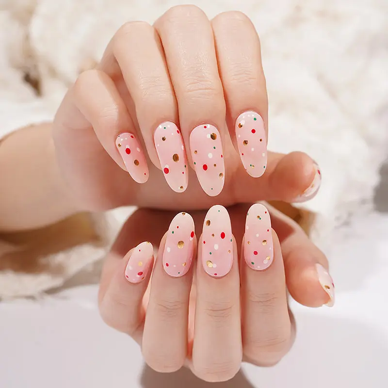 Festive Confetti semi-cured gel nail strips by MANITIME