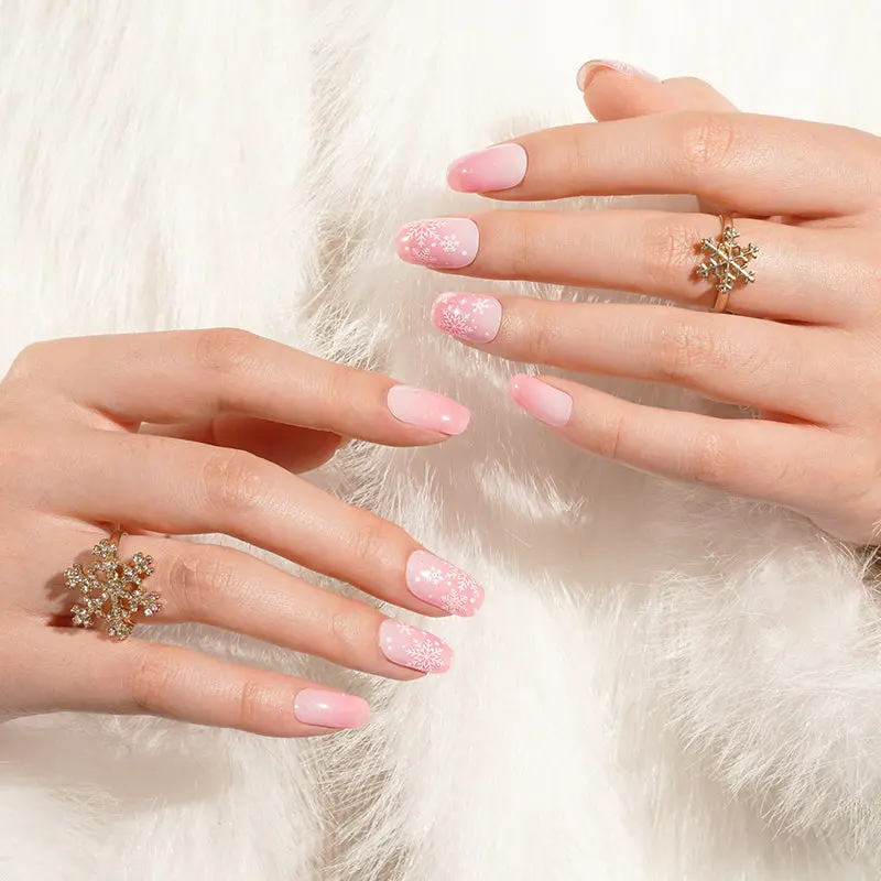 Ombre Snowflake semi-cured gel nail strips by MANITIME – detail 3