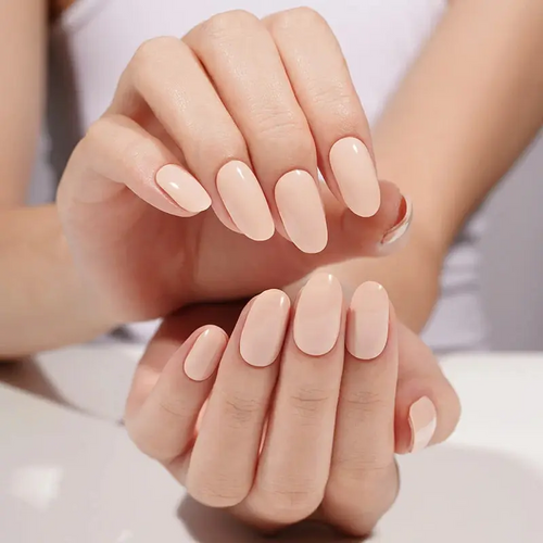 Beige Latte semi-cured gel nail strips by MANITIME