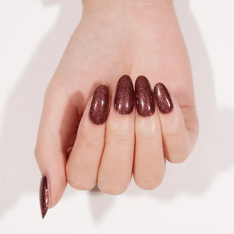 Cocoa Glitter semi-cured gel nail strips by MANITIME – detail 3