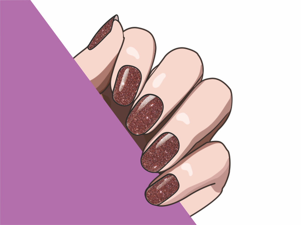 Cocoa Glitter semi-cured gel nail strips by MANITIME – detail 6