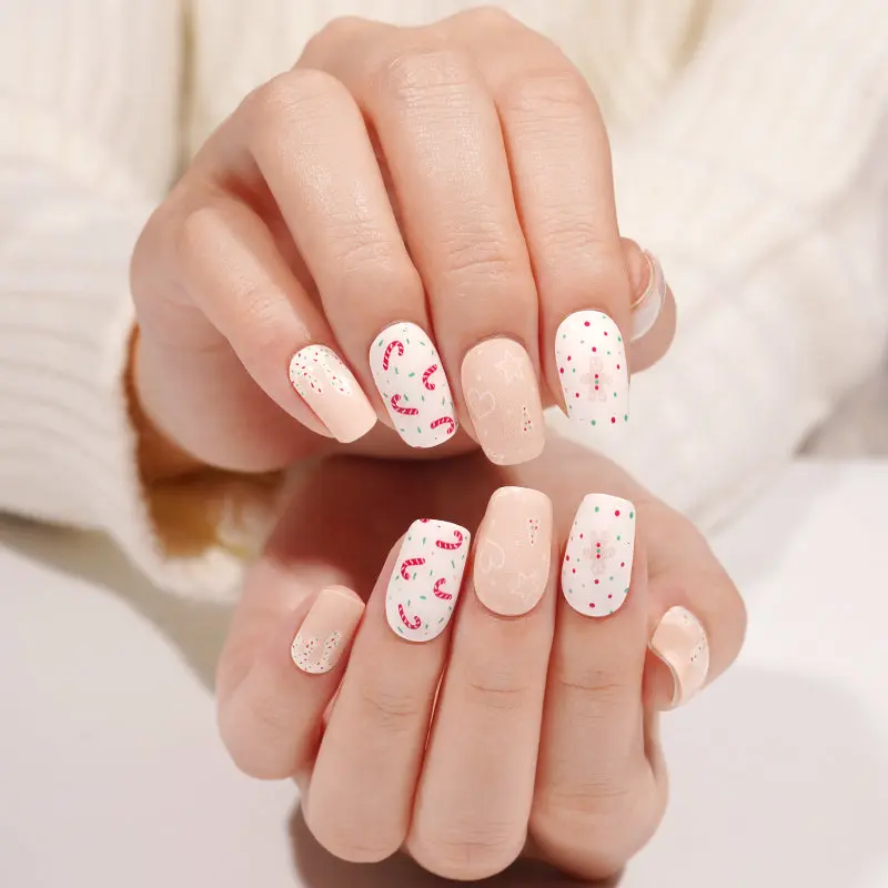 Sweet Holiday semi-cured gel nail strips by MANITIME