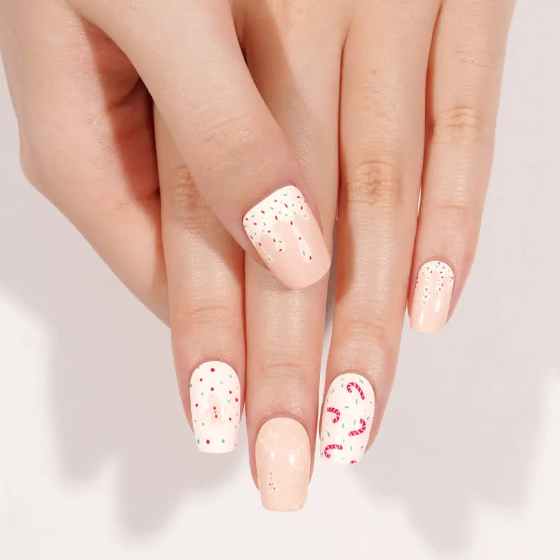 Sweet Holiday semi-cured gel nail strips by MANITIME – detail 4