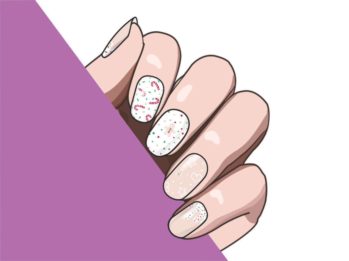 Sweet Holiday semi-cured gel nail strips by MANITIME – detail 6